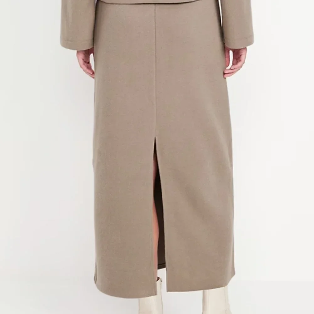 Old Navy Chocolate Malted Cozy Maxi Column Skirt/NWT/L - Picture 2 of 15